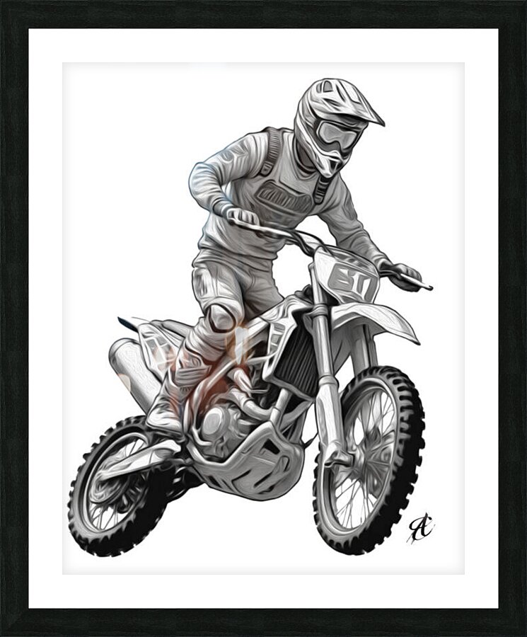 Moto jump BW Picture Frame Printing