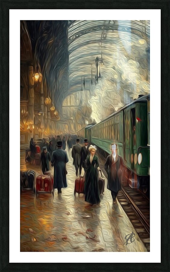Monet´s Train Picture Frame Printing