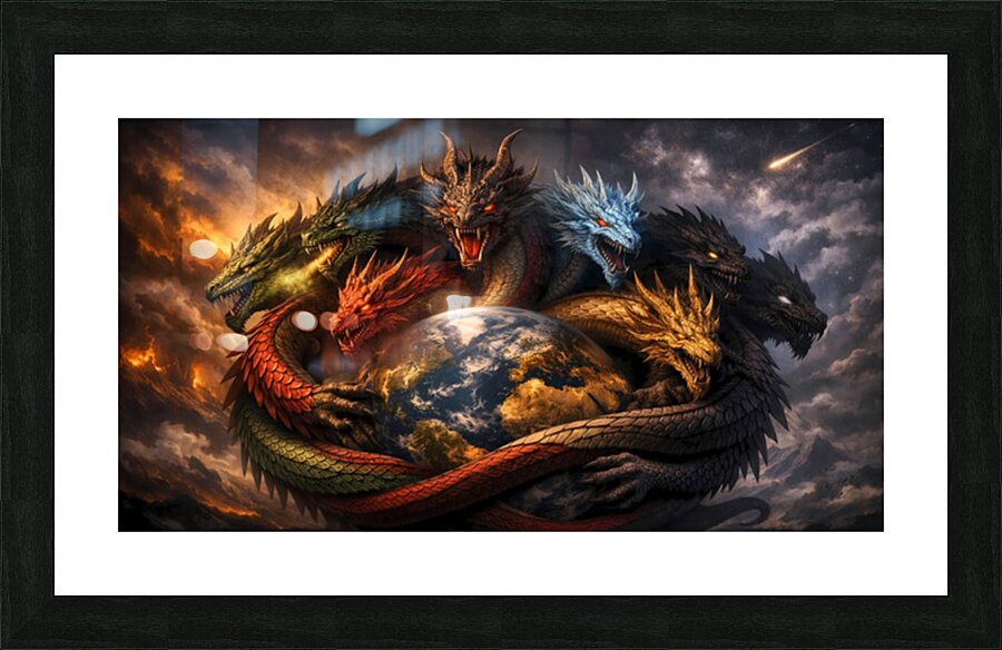 Dragon heads Picture Frame Printing