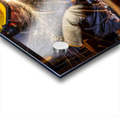 man with grinder in action Acrylic print