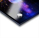 Two colorful light bulbs exploding in a cloud of shards Acrylic print