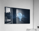 Shattered light bulb on dark background Acrylic Print
