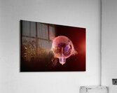 explosion of a glass bulb on a black background.  Acrylic Print