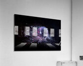 explosion of a glass ball on a black background.  Acrylic Print