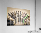 old cassettes arranged in an arc background Acrylic Print