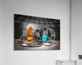 film-themed background old Super 8 reels  Acrylic Print