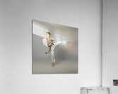boy performs a side kick Acrylic Print