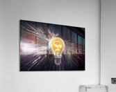 electric bulb breaks with shrapnel scattering quickly Acrylic Print