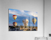 Hot air balloons fly over Goreme. Turkey Acrylic Print