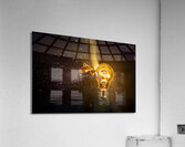 Broken electric bulb explodes  Acrylic Print