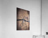 black ribbon cutting scissors Acrylic Print