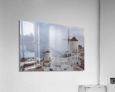 santorini oia background Acrylic Print