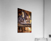 man with grinder in action Acrylic Print