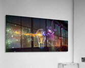 Exploding light bulb concept on dark background Acrylic Print