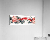 Elegant koi fish with lotus flowers panoramic art Acrylic Print