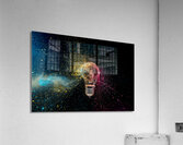 Lightbulb exploding with colorful powder Acrylic Print