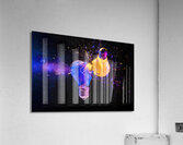 Two colorful light bulbs exploding in a cloud of shards Acrylic Print