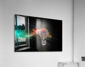 Light bulb exploding with colorful powder  Acrylic Print
