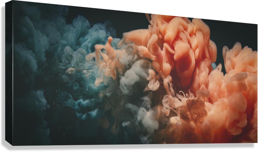cloud of acrylic color in water.  Canvas Print