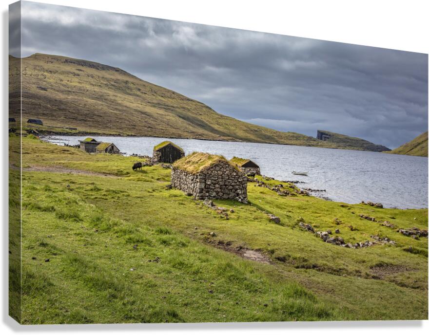 fisherman houses  in faroe Canvas Print