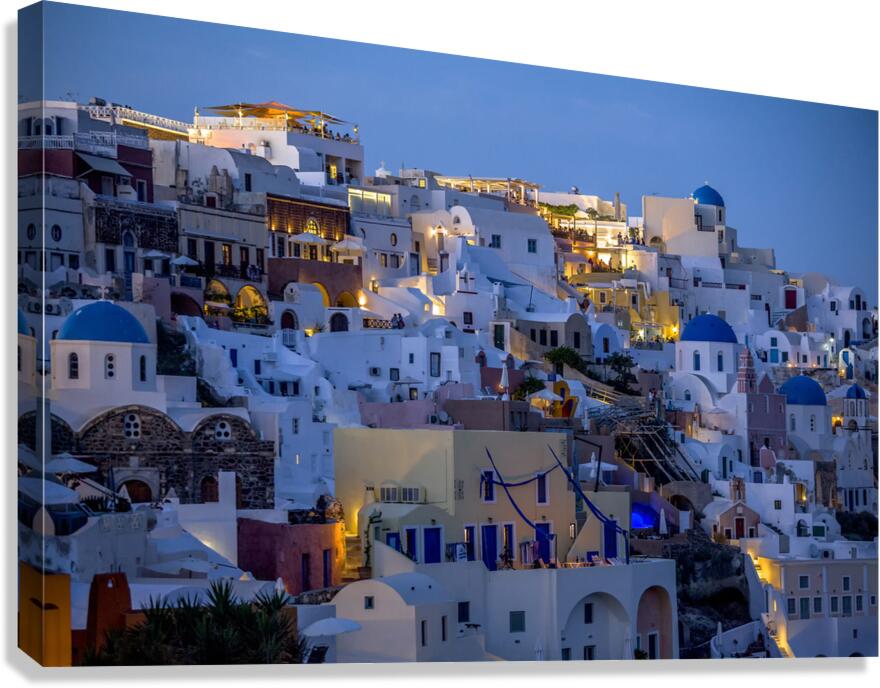 oia at sunset Canvas Print
