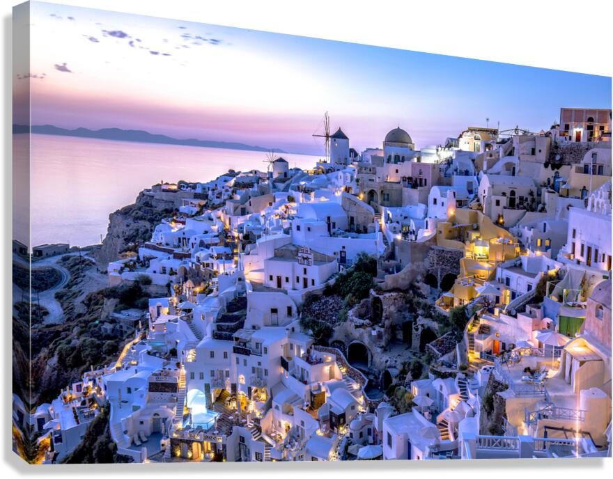 oia at sunset Canvas Print