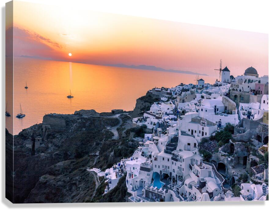 oia at sunset Canvas Print