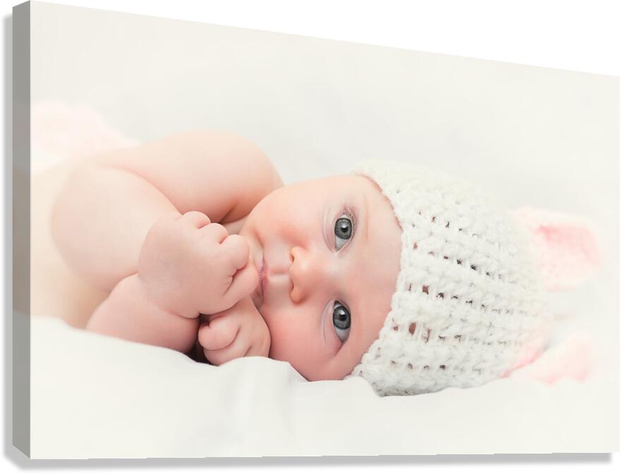 cute newborn portrait Canvas Print