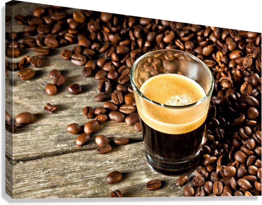 espresso and coffee grain Canvas Print