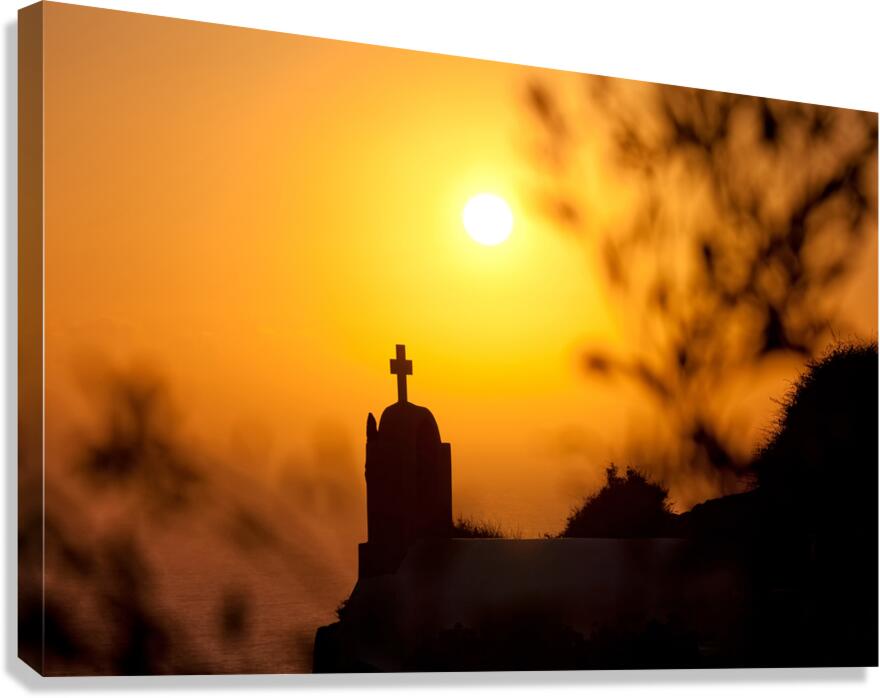 oia at sunset Canvas Print