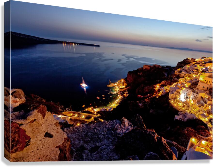 oia harbour Canvas Print