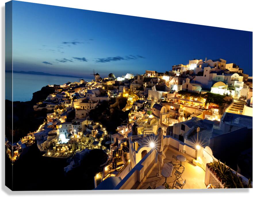oia night view Canvas Print