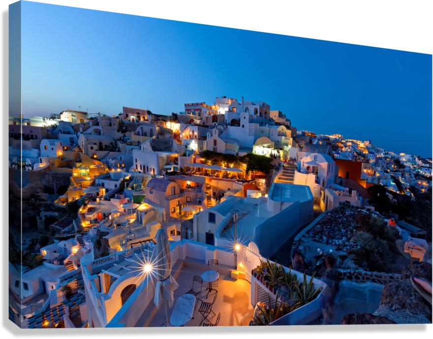 oia night view Canvas Print