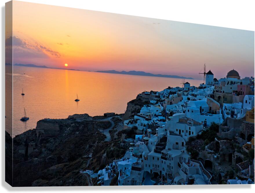 oia at sunset Canvas Print