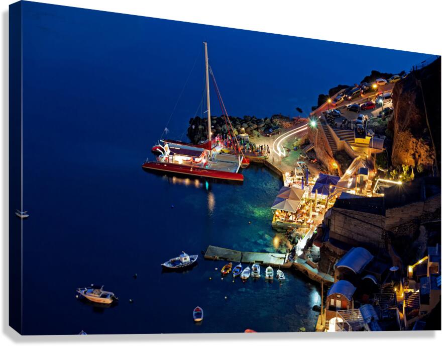 oia harbour Canvas Print