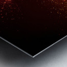 explosion of a glass bulb on a black background.  Metal print