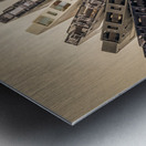 old cassettes arranged in an arc background Metal print