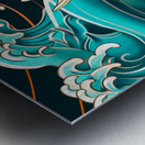 Traditional asian koi fish in waves illustration Metal print