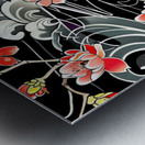 Traditional japanese koi fish with floral patterns Metal print
