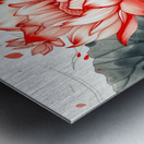 Elegant koi fish with lotus flowers panoramic art Metal print