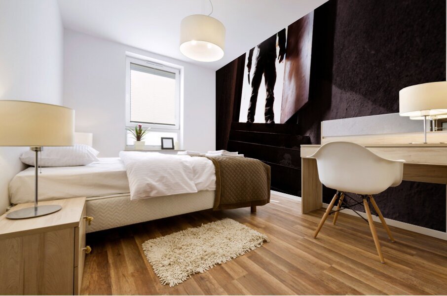 killer and stair Mural print