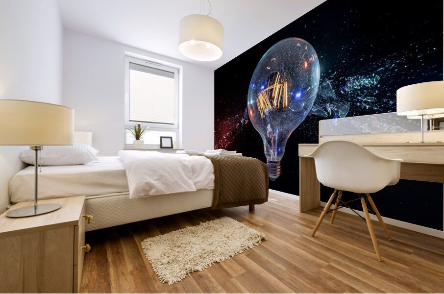 large bulb explodes Mural print