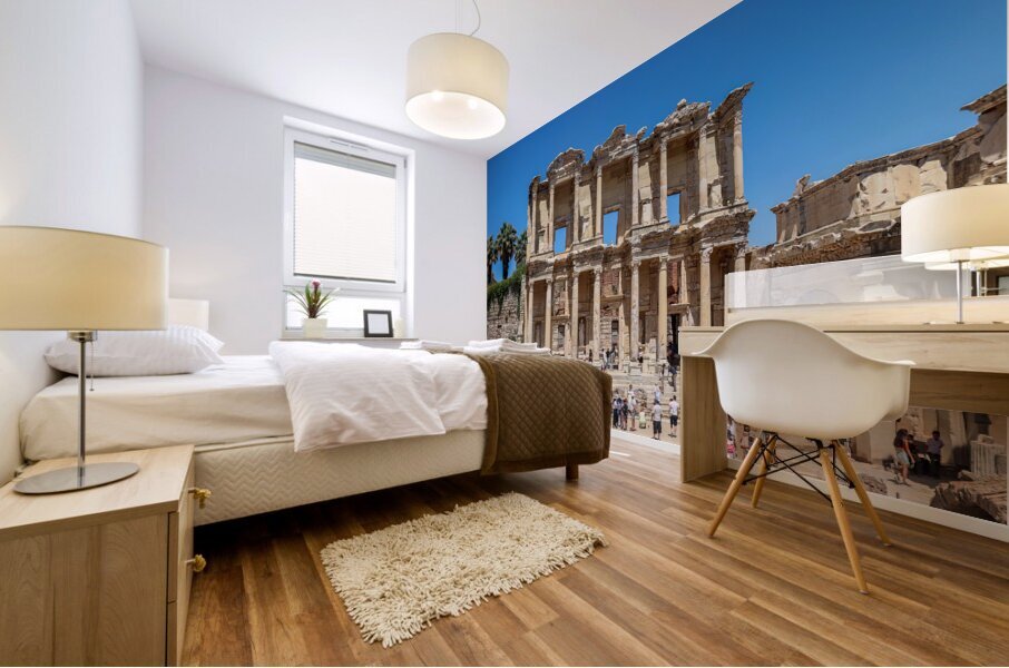The Library of Celsus Mural print