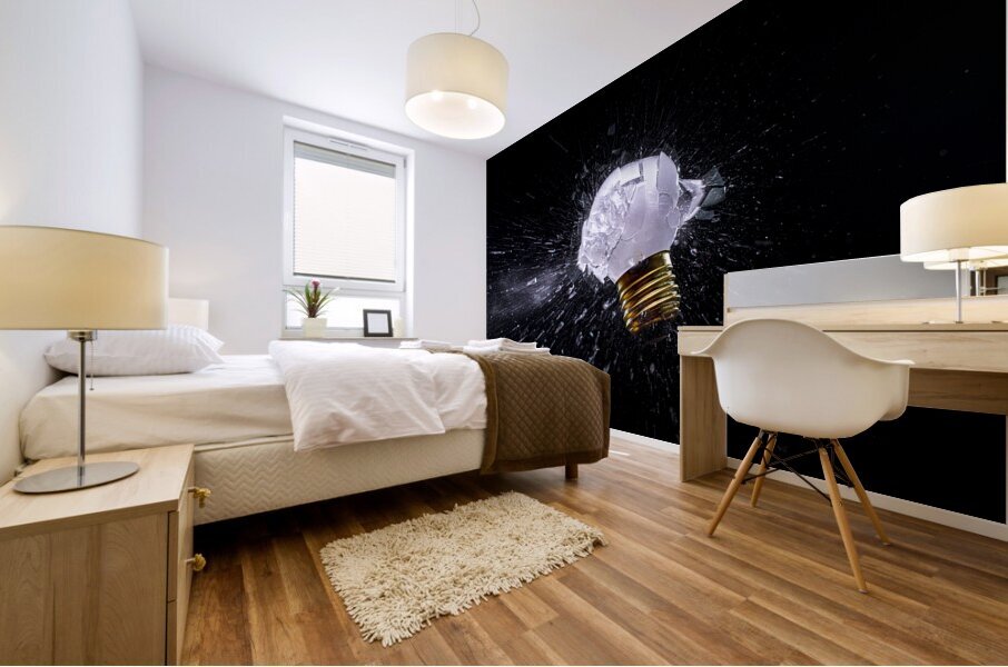 electric light bulb explosion Mural print