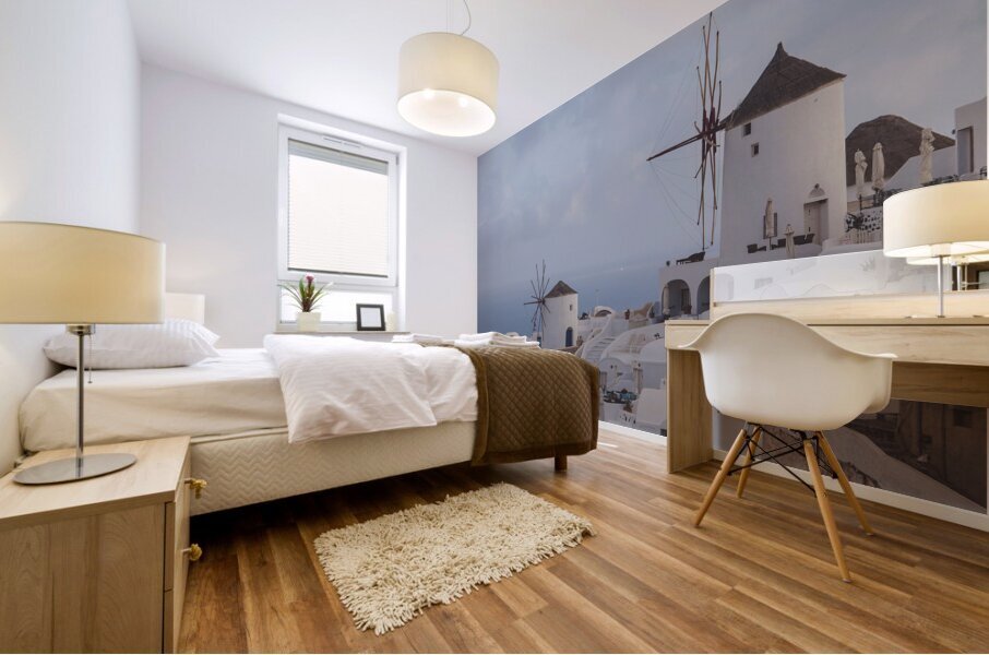 santorini oia background Mural print