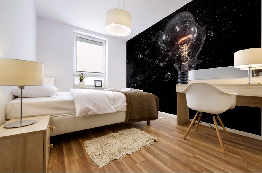 glass bulb explosion Mural print