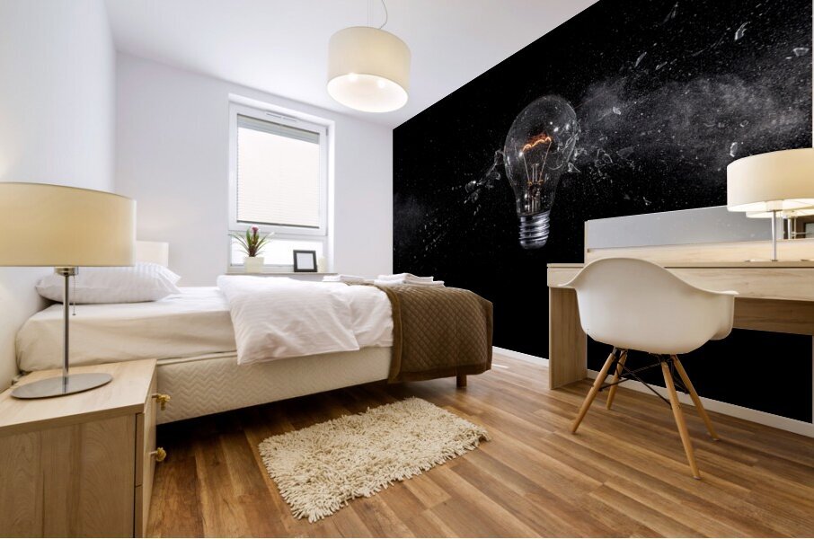 glass bulb explosion Mural print