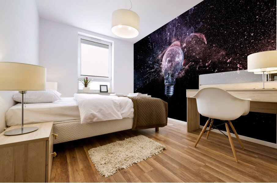 glass bulb explosion Mural print