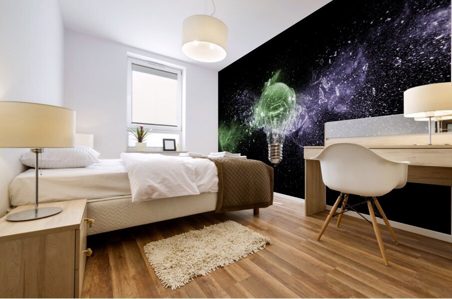 glass bulb explosion Mural print