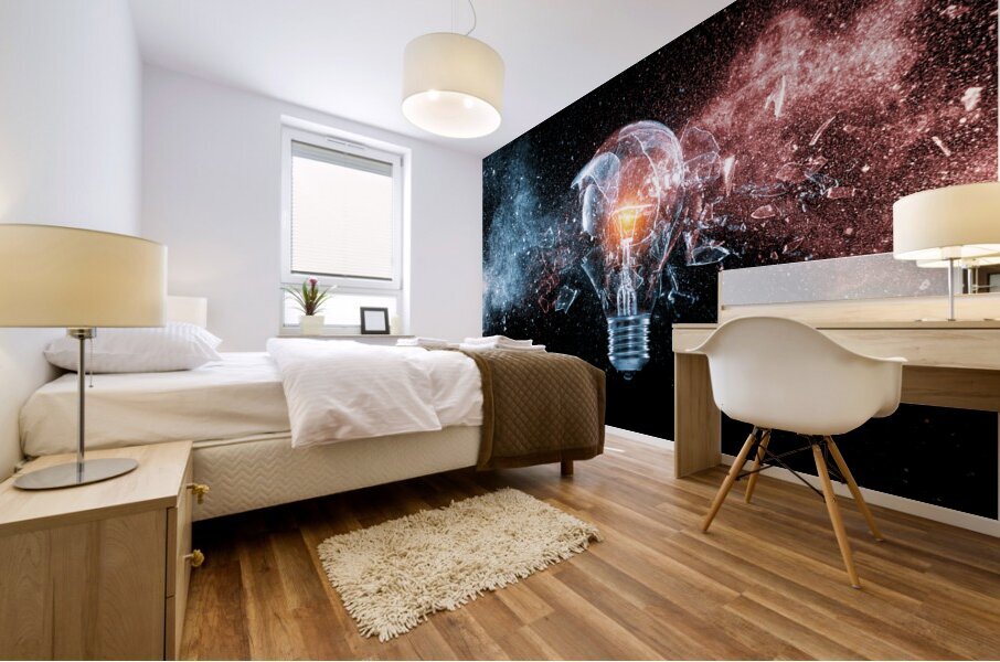 glass bulb explosion Mural print